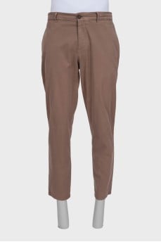 Мужские коричневые брюки slim fit