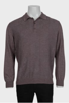 Men's gray cashmere and silk pullover