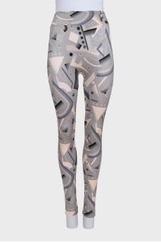 Gray printed leggings