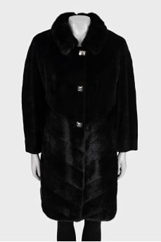 Black fur coat