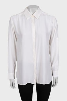 Silk button-down shirt with tag