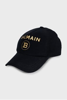 Black cap with gold embroidery