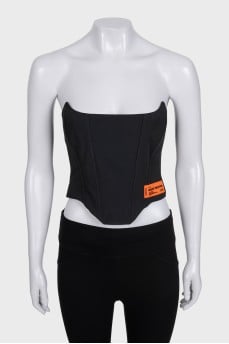 Black corset top with tag