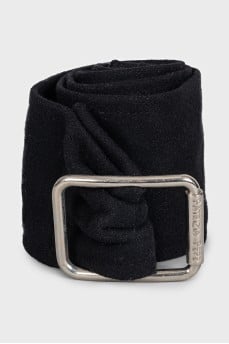 Wide black textile belt