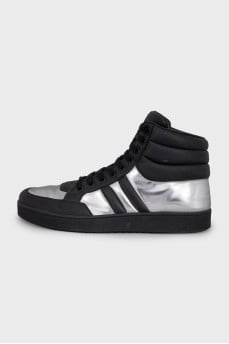 Men's silver leather sneakers