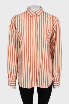 Oversized shirt with striped print