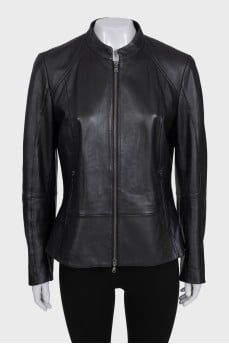 Black jacket with a silver zipper