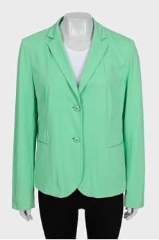 Green single-breasted jacket with tag