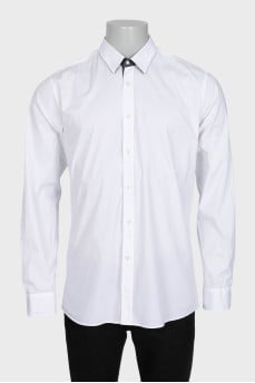 Мужская рубашка белого цвета slim fit