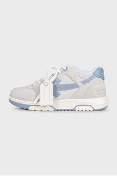White and blue Out of Office sneakers