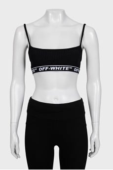 Sports black top with elastic band