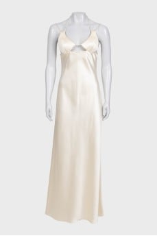 Fitted dress with an open back and a zipper