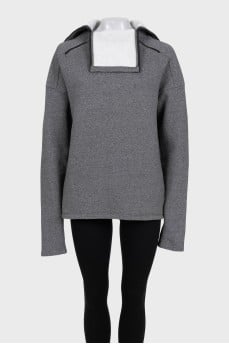 Gray sports jacket with a zip-up collar