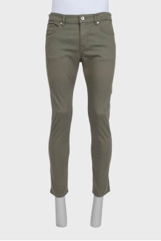 Men's green trousers with a small print