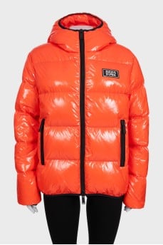 Orange down jacket