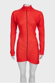 Red wool dress with tag