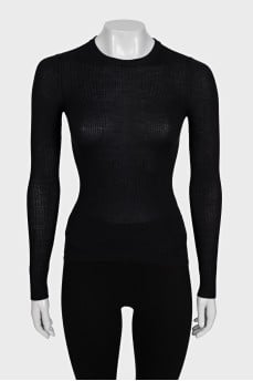 Black ribbed jumper with tag
