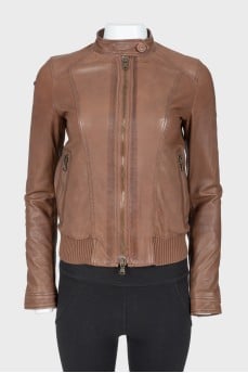 Leather brown jacket