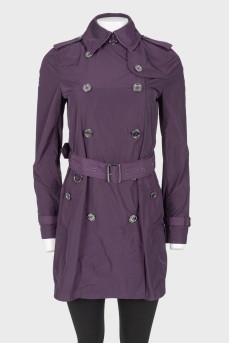 Purple double-breasted coat