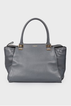 Leather bag of graphite shade