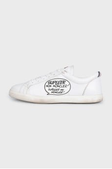 Men's leather sneakers with decor