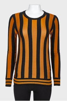 Vertical stripe long sweatshirt