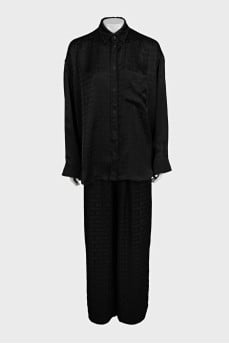 Black suit with loose-fitting trousers