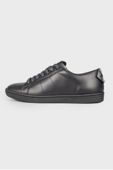 Leather applique sneakers