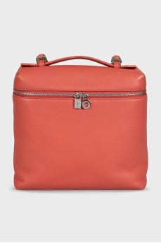 Розовый кожаный рюкзак Extra Pocket