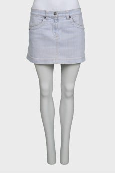 Denim mini skirt with decoration
