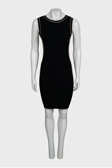Black bodycon dress with contrasting inserts