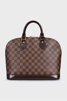 Brown tote in Alma canvas
