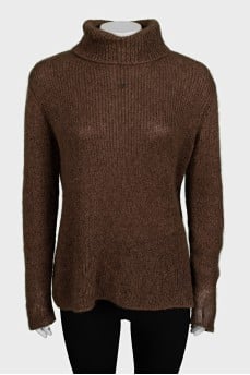 Brown turtleneck sweater