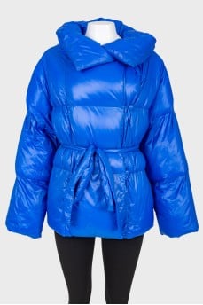 Blue jacket with a wide collar