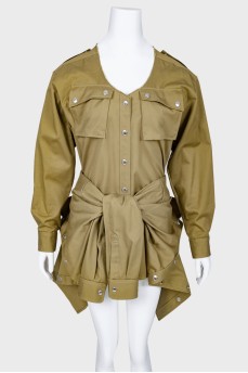 Jumpsuit with decorative part, with tag