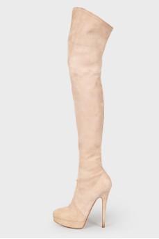 Powder suede booties