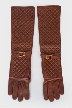 Long leather gloves