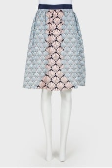 Printed silk skirt