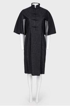 Toggle animal print dress