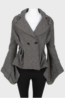 Black and white jacked with flared sleeves
