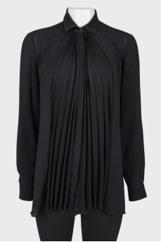 Translucent blouse with pleated details