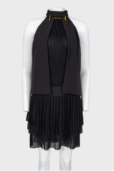 Dress with pleated inserts