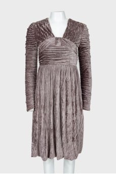 Ruched velour dress