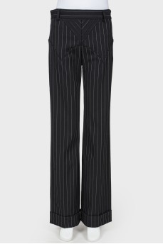 Striped wool trousers