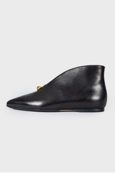 Leather loafers with rhinestones