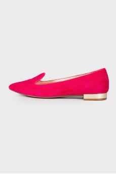 Suede pink ballet shoes