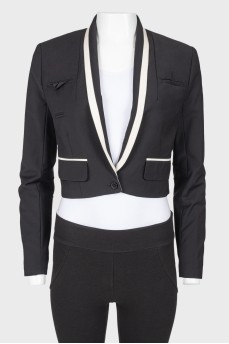 Cropped jacket with white lapels