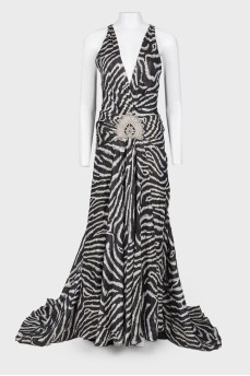 Evening dress with train