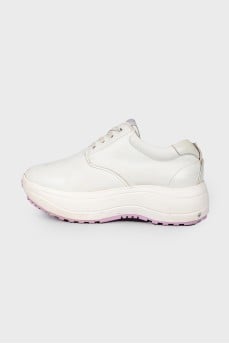 White Chunky Sole Sneakers