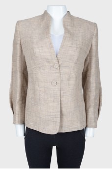 Plaid jacket without lapels